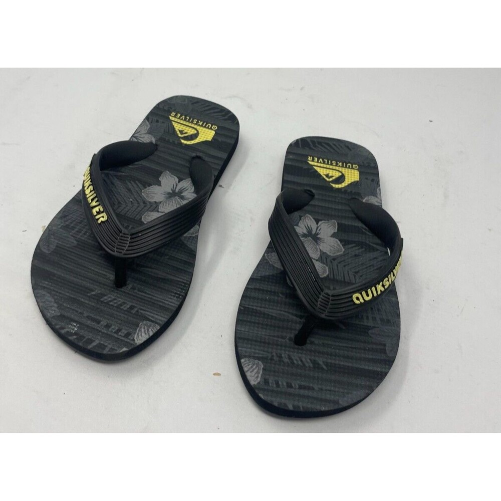 Quicksilver Black Thong Flip Flops Toddler Size 11/12 Summer Sandals Rubber